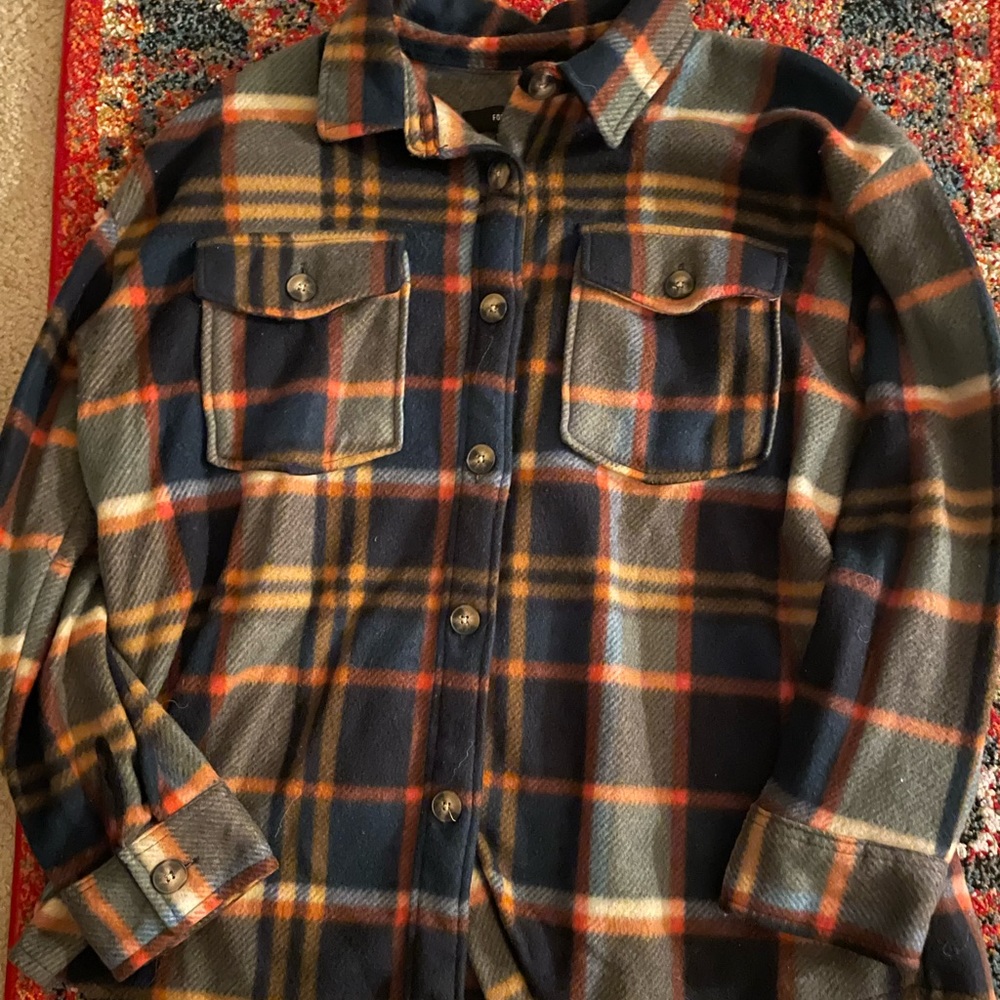 Womens multi colored shacket. Size L.